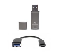 DataLocker DL GO Encrypted USB Flash Drive | USB 3.2 Gen 1 | AES 256-bit XTS | FIPS 197 | IP68 Rugged | TAA Compliant with USB-C Adapter - 4GB