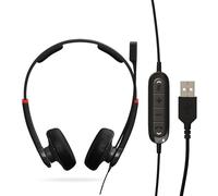 DataLocker USB Wired Headset with Microphone for PC - TAA Compliant Computer Headphones with Mic, in-Line Volume Control, Noise Cancellation, & Adjustable Headband for Home, Skype, Zoom, & Office