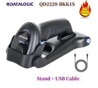 Datalogic QuickScan QD2220-BKK1S Handheld 1D Barcode Scanner w/Stand USB Cable