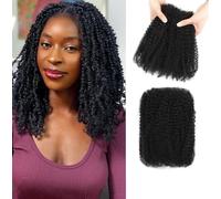 Datanala Afro Kinkys Bulk Human Hair 100% Natural Black Human Hair For Dreadlocks Extensions, Locs Repair, Crochet Braiding Hair (Natural Black, 12Inch 30g (Pack of 1))