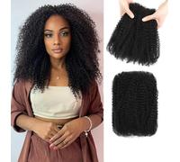 Datanala Afro Kinkys Bulk Human Hair 100% Natural Black Human Hair For Dreadlocks Extensions, Locs Repair, Crochet Braiding Hair (Natural Black, 14Inch 30g (Pack of 1))