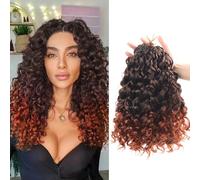 Datanala GoGo Curl Crochet Hair 12 Inch Water Wave Crochet Hair 8 Packs Long Beach Ocean Wave Crochet Braiding Hair Synthetic Extensions For Women (T350, 12 Inch(8packs))
