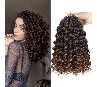 Datanala GoGo Curl Crochet Hair 12 Inch Water Wave Crochet Hair 8 Packs Pre Looped GoGo Curl Crochet Braiding Hair Synthetic Extensions For Women (T30, 14 Inch/8packs)