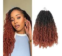 Datanala Yanky Twists Crochet Braiding Hair 12 Inch 9 Packs Ombre Crochet Hair with Curls Micro Spring Twists Crochet Hair Pre-looped Curly Crochet Braids Hair Extensions for Women (T350#, 12inch)