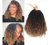 Datanala Yanky Twists Crochet Braiding Hair 12Inch 9Packs Crochet Hair with Curls Micro Spring Twists Pre-looped Curly Braids Extensions for Women (1B/30/27#, 12inch)