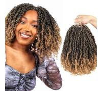Datanala Yanky Twists Crochet Braiding Hair 14 Inch 9 Packs Crochet Hair with Curls Micro Spring Twists Crochet Hair Pre-looped Curly Crochet Braids Hair Extensions for Women (T27#, 14inch)