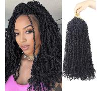 Datanala Yanky Twists Crochet Braiding Hair 16Inch 9Packs Micro Spring Twists Crochet Hair Pre-looped Curly Crochet Braids Hair Extensions for Women (1B#, 16inch)