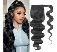 Datania, Brazilian virgin, waves, hair and hair strands that conjure up the ponytail by 100% (body wave ponytail, 16 inches)