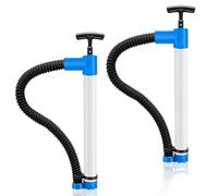 Datanly 2 Pcs Hand Bilge Pump Self Priming 18 Inch Manual Water Pump with Removable 25 Inch Hose on Small Boats, Kayaks, Canoes, Bilges or Any Place Water Collects, White and Blue