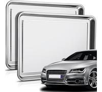 Datanly 2 Pcs Stainless Steel Oil Drip Pan for Under Car 23.62 x 15.75 Inch Automotive Oil Change Pan Silver Rust Resistant Motorcycle Drip Tray Replacement Tray for Garage Floor