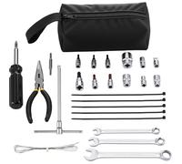 Datanly 26 Pcs Motocross Tool Kit Include Combination Wrench, Hexagonal Bit, Bits, Sleeve, Screwdriver, Drive T-handle Driver, Drive Adapter, Needle-nose Pliers, Cable Ties (Classic Style)
