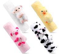 Datanly 4 Pcs Animal Car Seat Belt Covers Plush Seat Belt Strap Cover Soft Seatbelt Shoulder Pads Seat Belt Cushion Decorative Padded Vehicle Accessory for Kids Christmas Gifts Safe in Car(Farm)