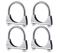 Datanly 4pcs 3" Exhaust Clamp Heavy Duty U Screw Exhaust Clamp - Pipe Connector Muffler Saddle Design, Tip Hook Clip, Galvanized Iron, Fits For