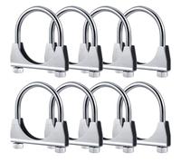 Datanly 8pcs 3" Exhaust Clamp Heavy Duty U Screw Exhaust Clamp - Pipe Connector Muffler Saddle Design, Tip Hook Clip, Galvanized Iron, Fits For