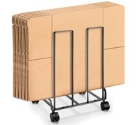 Datanly Carton Cart Portable Carton Storage Rack with Caster Wheels 12.2 x 10.2 x 17.1 inch Cardboard Boxes Organizer Stand for Home Warehouse Supermarket Shipping Station, Black