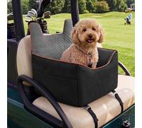 Datanly Golf Buggy Dog Seat for Small/Medium Dogs, Memory Foam Booster Seat with Detachable Washable Cover and Safety Belts, Easy to Install/Flippable Chair Bottom Required