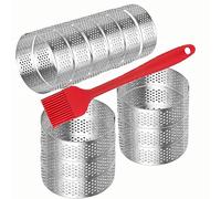 DATANYA 12Pack Tart Rings Stainless Steel, 3.15 Inch Perforated Cake Tart Ring Round Mousse Ring Molds for Baking Cooking Pastries, small fruit tartet crust 8cm