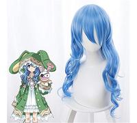 DATE A LIVE 3rd Season Yoshino Cosplay Wigs Long Curly Wavy Blue Mix Synthetic Hair Perucas Costume Role Play Wig for Adult KUZ394