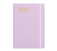 Date Book and Notebook Planner,Diary 2024 Days Per Page, Schedule This A5 daily Planner With Elastic Band Design, Business Office,Diary 2024 Week to View A5, Waterproof PU Cover.
