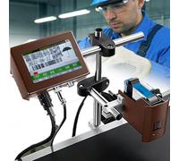 Date Coding Machine, Automatic Inkjet Printer with 4.3-Inch Touchscreen, 360° Rotating Printhead for Coding Labels, Barcodes on Cardboard, Plastic, Metal