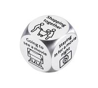 Date Idea Decider Dice Portable Stainless Steel Adults Couple Decision Dice 6 Sides Food Takeaway Girlfriend Boyfriend Gift (L)