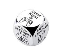 Date Idea Decider Dice Portable Stainless Steel Adults Couple Decision Dice 6 Sides Food Takeaway Girlfriend Boyfriend Gift (K)