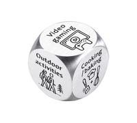 Date Idea Decider Dice Portable Stainless Steel Adults Couple Decision Dice 6 Sides Food Takeaway Girlfriend Boyfriend Gift (I)