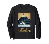 Date Masamune One-Eyed Dragon Samurai Ukiyo-e Portrait Long Sleeve T-Shirt