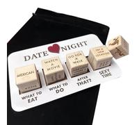 Date Night Decision Dice for Couples - Food Cube Game, Romantic Wood Couple Ideas, Reusable Wooden Set, Funny for Him Her