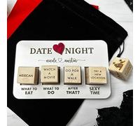 Date Night Dice After Dark Edition, Couple Dice Fun Dice Set, Romantic Date Night Ideas Game Dice Kit, Lovers Decision Dice, Wooden Reusable Dice for Valentine's Day Birthdays