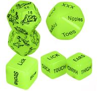 Date Night Dice Couple Games 6PCS, Couples Decision Dice for Romantic Ideas, Funny Naughty Boyfriend Girlfriend for Husband or Wife Acrylic Position Decision Toy（Glow in The Dark）