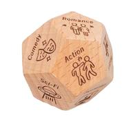 Date Night Dice - Couple’s Decider, 1 Set Timber Choice Cubes For Evening Plans, Wooden Decision Block With Etched Icons, Leisure Gear, Romantic Activity Roller For Dining, Cinema And Walks