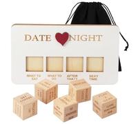 Date Night Dice for Couples,Wooden Date Night Dice, Romantic What To Do Date Night Couples Games with Pouch Storage for Dating Valentine's Day Weddings Anniversaries Birthday Gifts