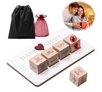 Date Night Dice for Couples, Wooden Date Night Games Sexy Time Decision Dice with Storage Bag Valentine's Day Gifts Anniversary Engagement Wedding Portable for Girlfriend Boyfriend Husband Wife