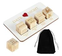 Date Night Dice for Couples Wooden Date Night Ideas Game Dice with Storage Bag Romantic Wood Couple Date Night Dice Game Reusable Action Decision Dice for Couples Valentine's Day Birthday(suit)