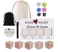 Date Night Dice Game for Couple,Fun Night Dating Decision Dice,Wooden Dating Fun Dice,Anniversaries and Birthday Gifts for Boyfriend Girlfriend 11pcs