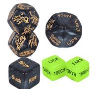 Date Night Dice Games 6 PCS Game Dice, Couples Decision Dice for Romantic Ideas, Funny Naughty Valentine's Day Gifts for Boyfriend Girlfriend Husband or Wife Acrylic Position Dice (Black & Glow)