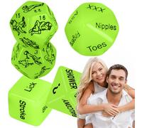 Date Night Dice Games for Couple, Decision Dice Game for Romantic Ideas, Funny Naughty Boyfriend Girlfriend Gifts for Her Acrylic Position Decision Dice Glow in The Dark 5 PCS