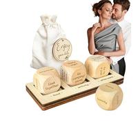 Date Night Dice | Wooden Couples Decision Dice - 6-Sided Design Decider Dice for Game Night, Bachelor Parties, Date Night, Barbecue