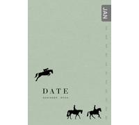 Date Reminder Book: 6x9 Medium Notebook for Anniversaries | Jan-Dec Monthly Sections | Horseback Riding Silhouette Design Dusty Green