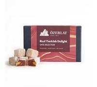 Date Selection Turkish Delight by Ozerlat - Luxury Gourmet Artisan Dessert Sweets with Date, Hazelnut & Pistachio, Vegan & Gluten Free, Premium Gift Box, 200g