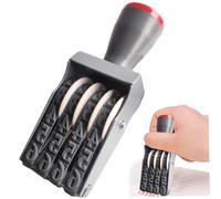 Date Stamp Roller 4 Digit Number Stamps Changeable Multi-Function Rolling Wheel Stamp DIY Rubber Scrapbooking Roller Stationery Office Business Date Stamper Number Stamps