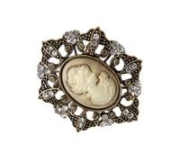 Dateless Lady Portrait Brooch Vintage Inspired Design In Gilded Alloy Fashion Pin Accessories For Dress Decoration Vintage Cameo Brooch