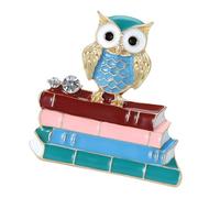 Dateless Owl and Literature Brooch Handcrafted Alloy Pin Unique Book Suitable for Casual or Formal Outfits Vintage and Jewelry Reawakening Fashion Retro Coating Knowledge Symbol
