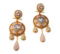 Dateless Renaissances Themed Studs Earrings Adorned with Delicate Doves Engravings Retro Palaces Styles Earrings Elegant Dangle