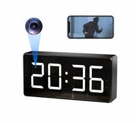 DateNexa 4K Spy Camera WiFi Hidden Camera Clock 170 Wide Angle Wireless Home Office Security Indoor Secret Camera Nanny Spy Cam Surveillance Camera App Control Night Vision Motion Detection (Black)