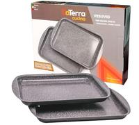 DaTerra Cucina Nonstick Baking Sheet/Cookie Sheet Twin Pack | Made in Italy | PTFE, Cadmium, Lead and PFOA free proprietary nontoxic ceramic coating / 16.1 x 11.7 inch