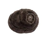 Dates Indian Human Hair System Men's Capillary Prosthesis Undetectable 0.12mm PU Skin Toupee Fit closely(4 - Medium Brown,7x9)