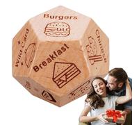 Dating Dice for Couples - Funny Dating Night Movie Dice, Funny Dating Gift for Couples | Dinner Dice with Cute Patterns, Reusable Wooden Dice from