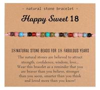DATOA 16th 18th 21th 25th Birthday Wish Bracelet Gift for Women Natural Stone Bracelet Gifts for Daughter Sister Best Friend, 5 UK, Metal, no gemstone